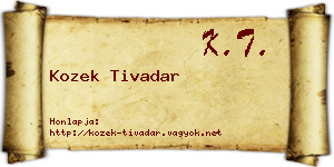 Kozek Tivadar névjegykártya