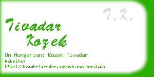 tivadar kozek business card